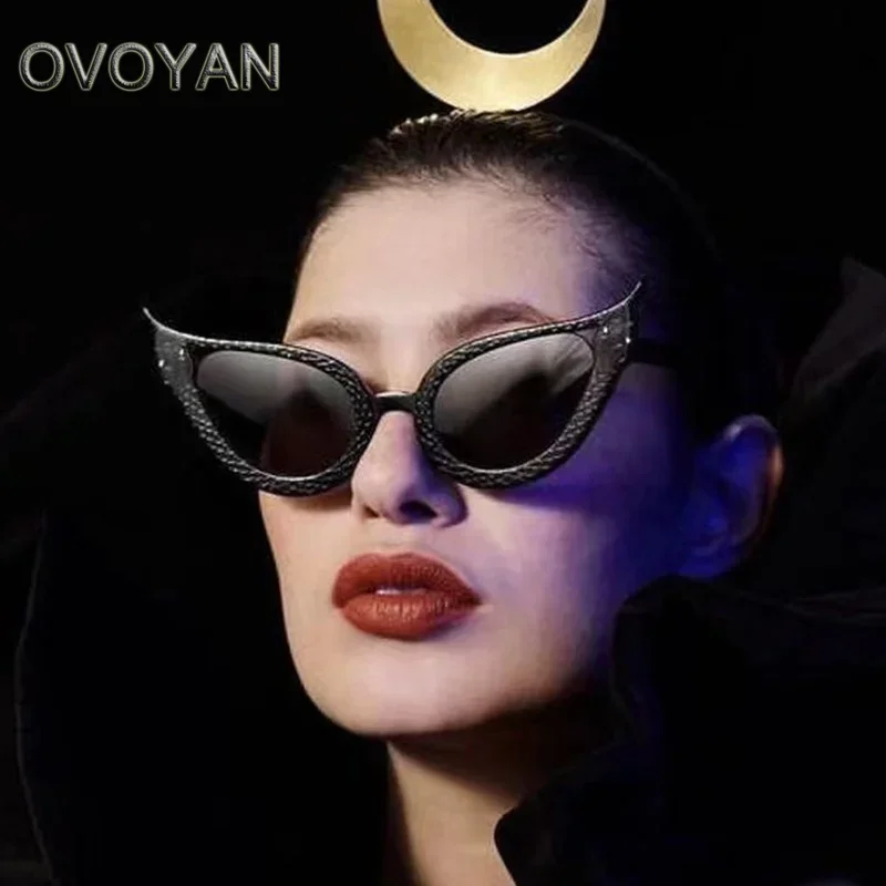 OVOYAN кошачий глаз забавные солнцезащитные очки женские модные индивидуальные