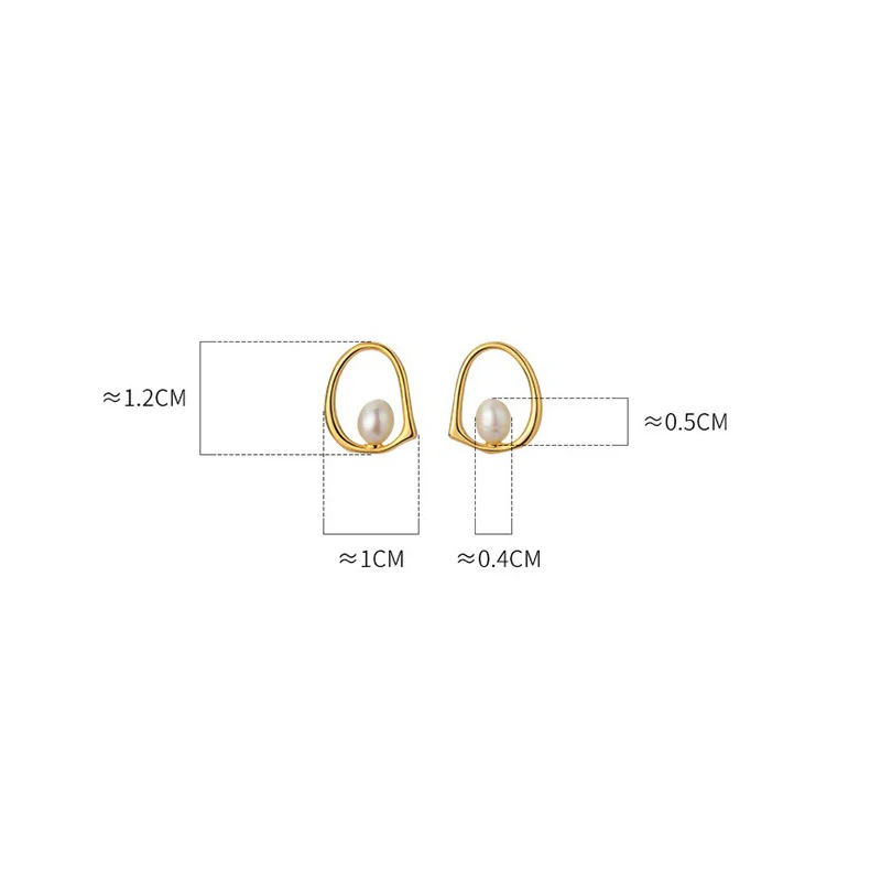 New Fashion Geometric Hollow Stud Earrings For Women Tiny Pearls Golden/White Mini Ear Nail Female Charming Earring Accessories