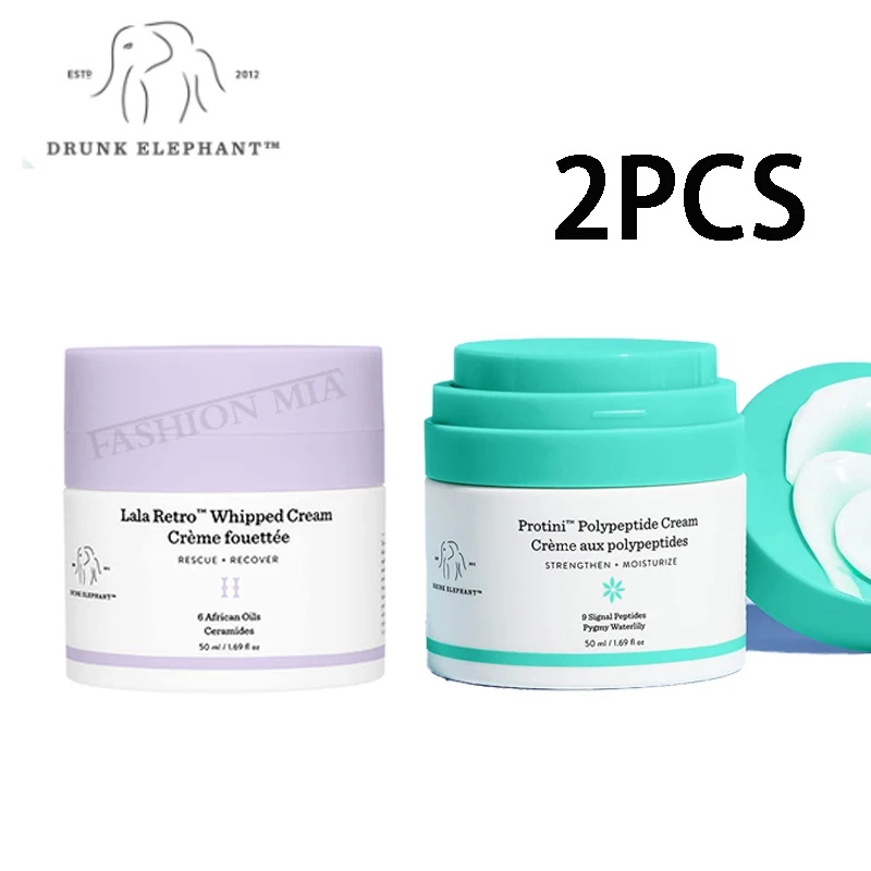 

Drunk Elephant Protini Polypeptide Cream Lala Retro Whipped Cream Replenishing Moisturizer for Skin 50ml 2Pcs/Set Face Skin Care
