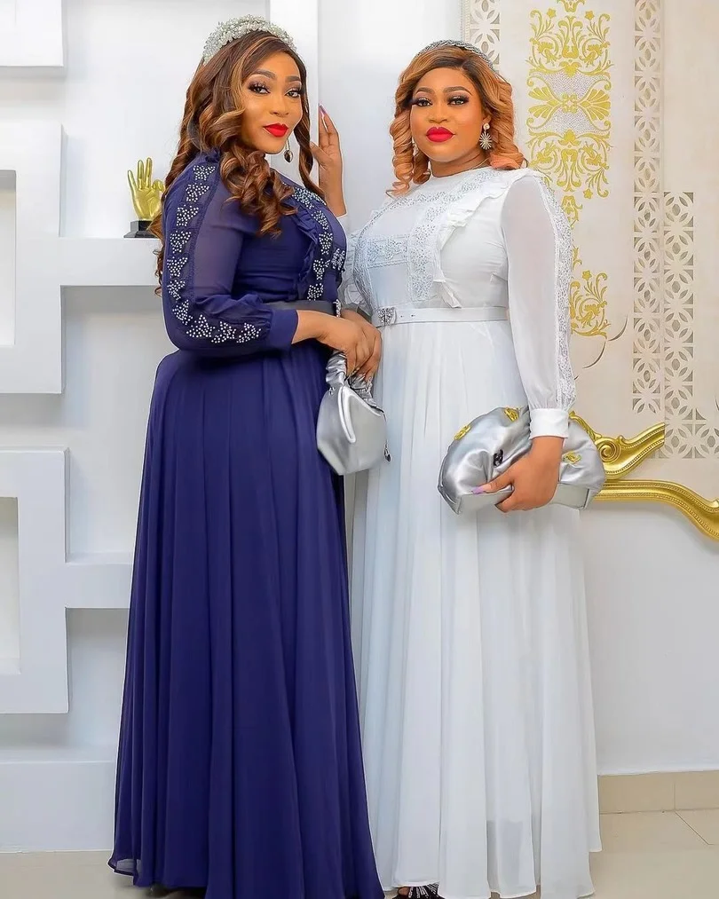 

Женские длинные платья для африканвечерние, новинка 2022, африканская одежда Дашики, элегантный кафтан, мусульманское Модное шифоновое плать...