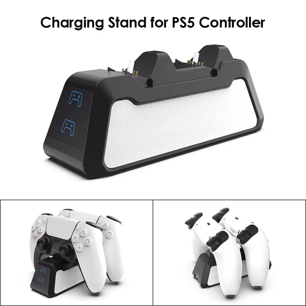 

Для PlayStation5 Джойстик Геймпад двойное быстрое зарядное устройство для PS5 беспроводной контроллер USB 3,1 Type-C зарядная док-станция
