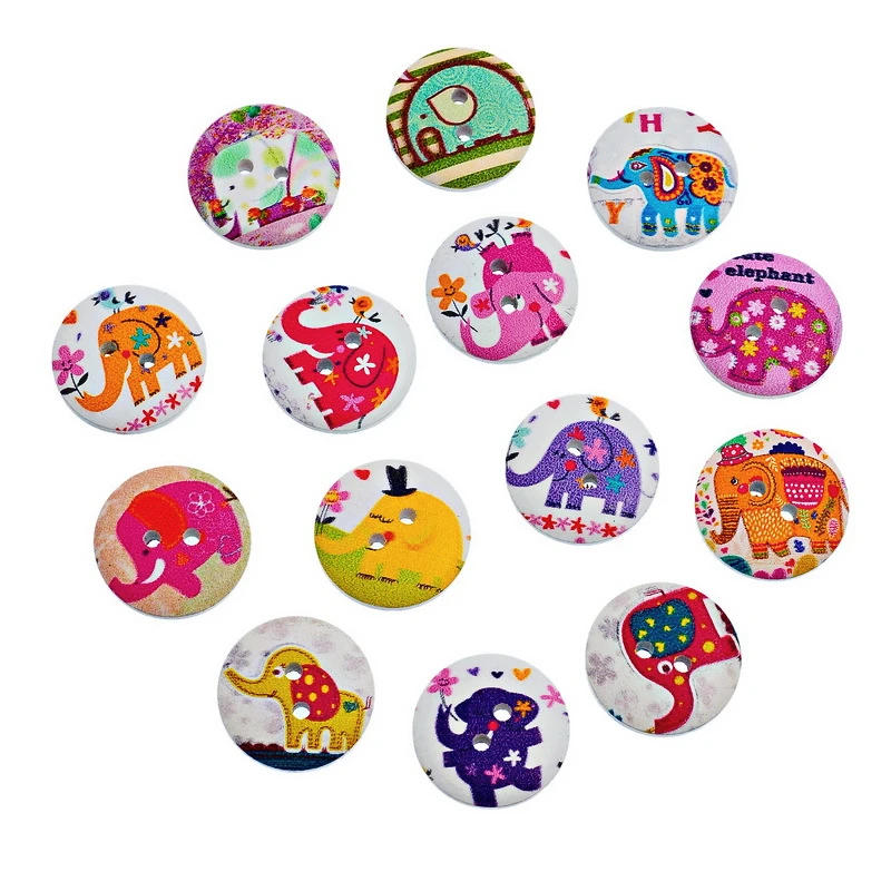 

15mm Wooden Buttons Scrapbook 2-Holes diy sewing accessories buttons for clothing Eco-friendly materials for sewing