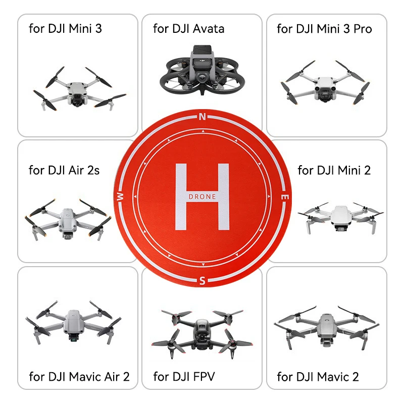 Фото Посадочная площадка для квадрокоптеров DJI Mini 4 Pro/Air 3/Avata 2/Mavic 3 Pro, Универсальный коврик 40/50/60 см, аксессуары для Дронов №3