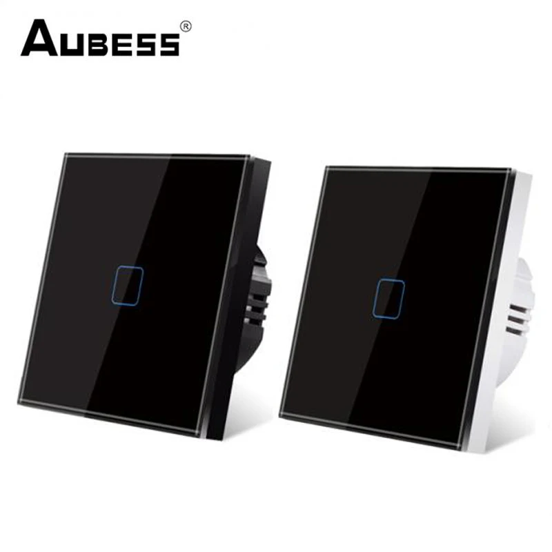 

AUBESS EU Touch Switch 1/2/3 Gang LED Backlight Panel Tempered Crystal Glass Wall Light Sensory Switches Interruptor AC100-240V