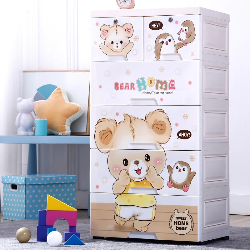 

Large drawer type plastic storage cabinet Children's wardrobe storage box Simple shoe cabinet Organize storage