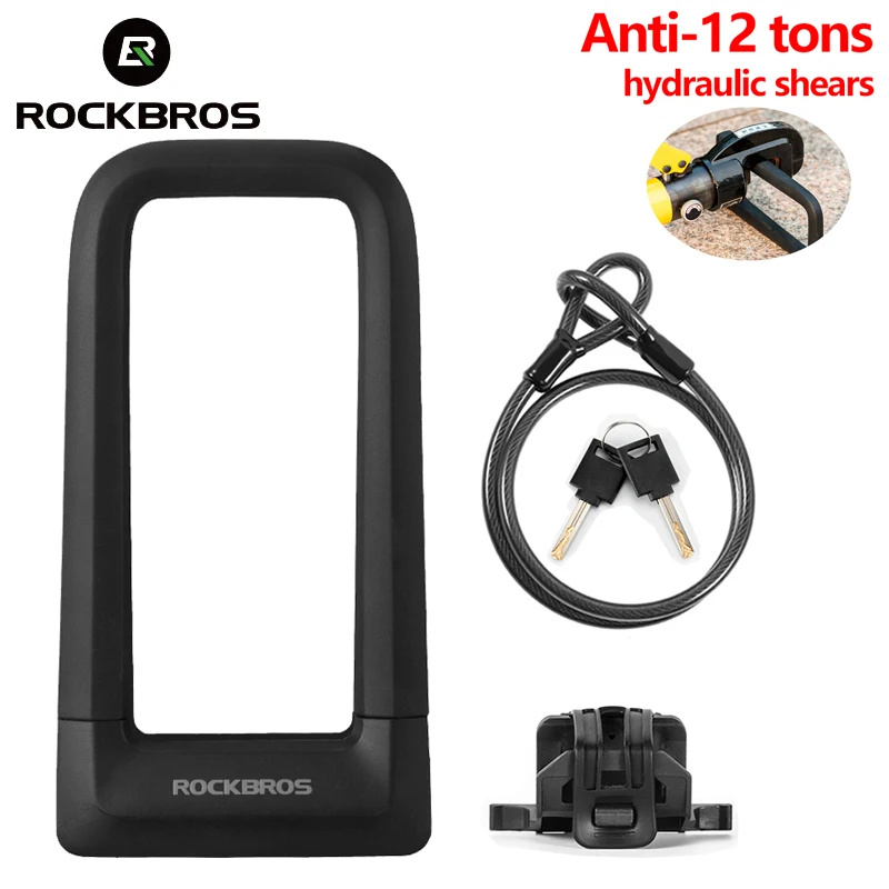 

Anti-theft Bicycle U Lock Set Anti-12 Tons Hydraulic Shear Safety Cable Padlock Motorcycle Scooter MTB Bike U Lock Accessories