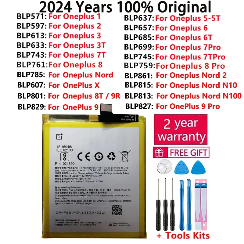 Оригинальный аккумулятор для Oneplus one 1+ OnePlus 1 2 3 1+3 One Plus Nord N10 X 3T 5 5T 6 6T 7 7T 8 8T 9 9R Pro