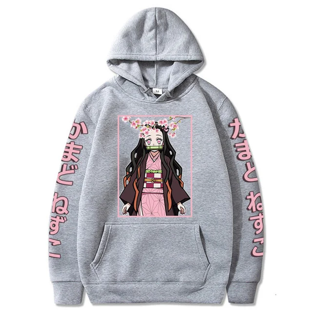 

Demon Slayer Nezuko Hoodies Women Streetwear Kawaii Clothing Women Anime Sweatshirts Pure Cotton EU size men t shirt clothes