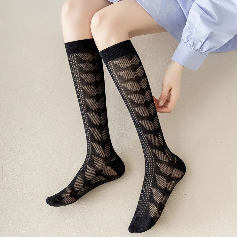 

Socks women's summer thin section half tube stockings non-slip stockings half knee calf socks spring and autumn in the tube