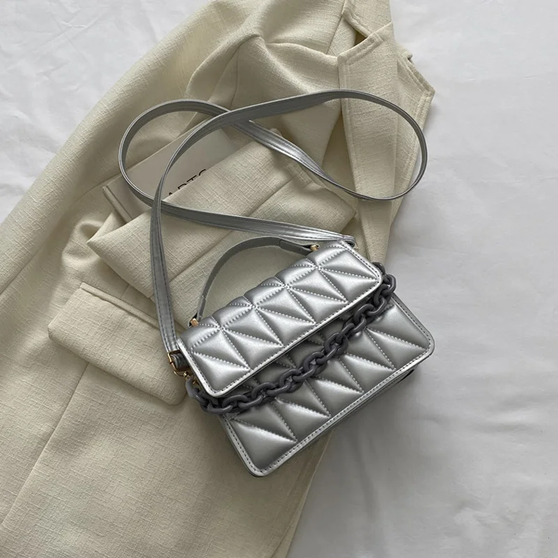 JinMantang New Fashion Shoulder Bag Plaid Pu Leather Crossbody Bags For Women Chain Flap Casual Ladies Handbags