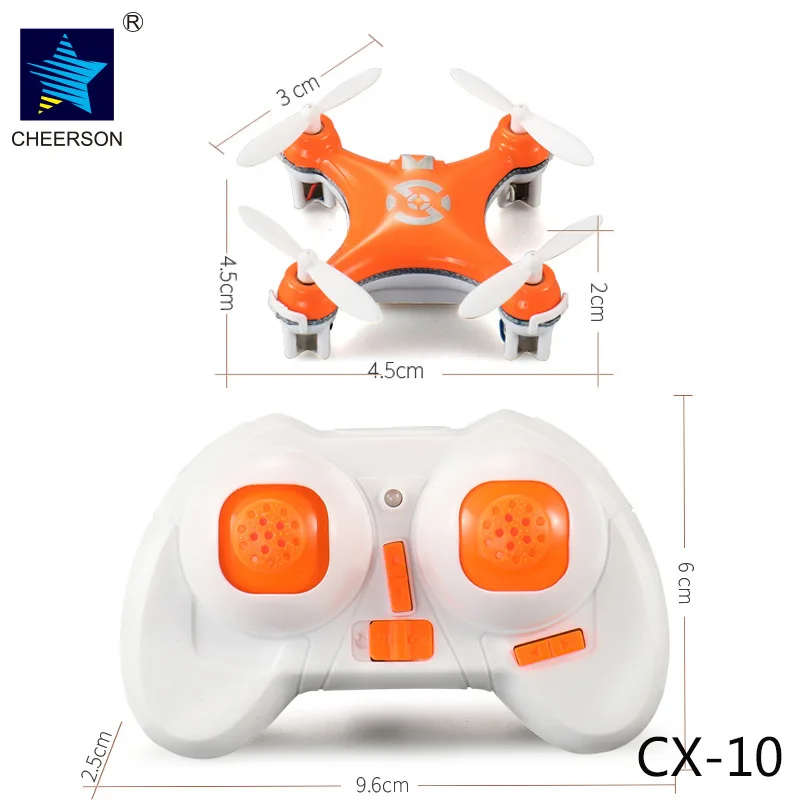 Cheerson CX10 CX-10 Mini 4CH 2 4G RC дистанционное управление Дрон Квадрокоптер вертолет LED CX 10