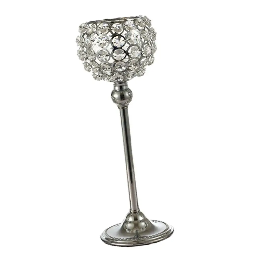Блестящий хрустальный подсвечник на ножке украшение для свадьбы вечеринки дома