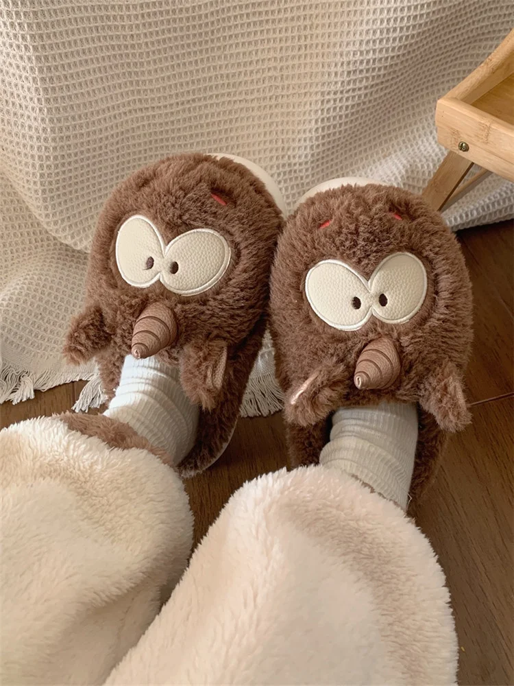 Funny Cartoon Home Slipper Couple Cartoon Cotton Slippers Men And Women's Plush Slipper 2022 Autumn And Winter Household Shoes