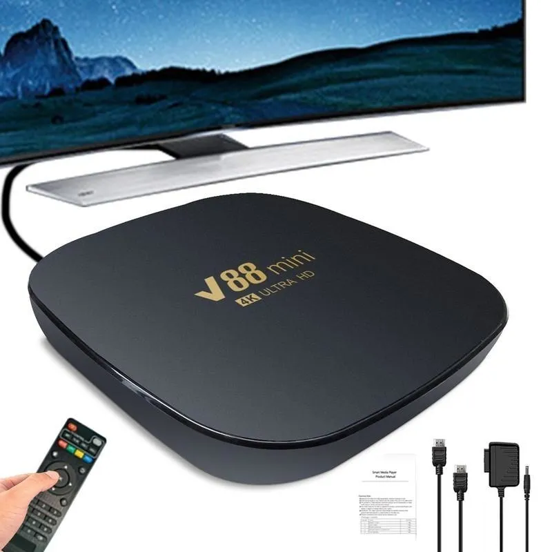 

Приставка Смарт-ТВ V88Smart TV, Android 12, 4K HD, 2 + 8/32/64/128 ГБ, 2,4 ГГц