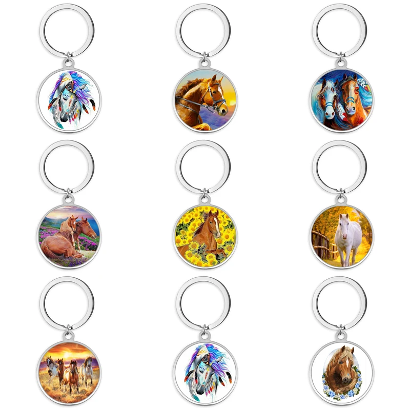 

Artist Horse Stainless Steel Key Ring Keychain For Women Men Chain Car Doll Keyring Bag Accessories Craft Holiday Gift