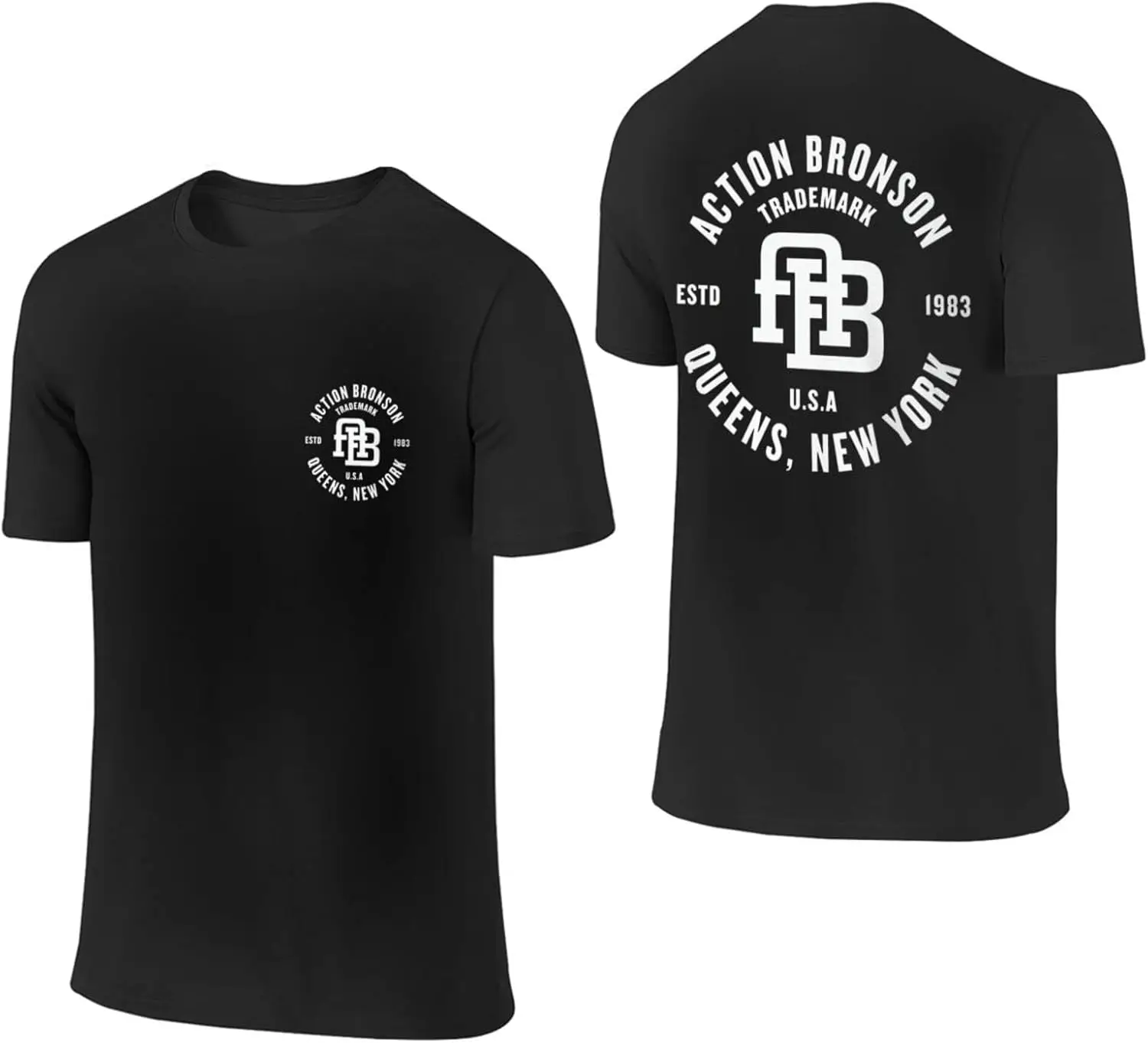 Мужская футболка Action Bronson с короткими рукавами хлопковая рубашка спереди и сзади