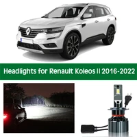 car headlamp for 2016 2022 renault koleos 2 led headlight bulb low beam high beam canbus 6000k bright auto lights accessories