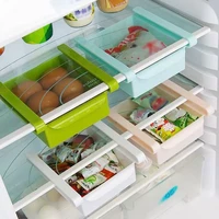 2022new 4 colors kitchen fridge freezer space saver organizer storage rack shelf holder drawer