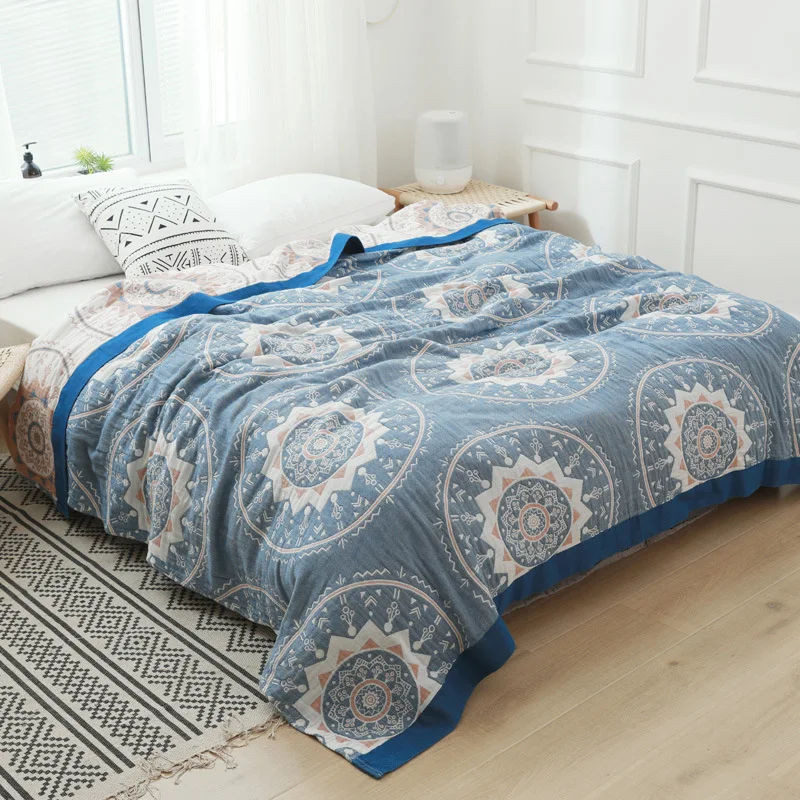 

Bamboo Fiber Cotton Towel Blanket Sofa Picnic Students Comforter Nap Quilt Bed Cover Bedsprea Home Decor.