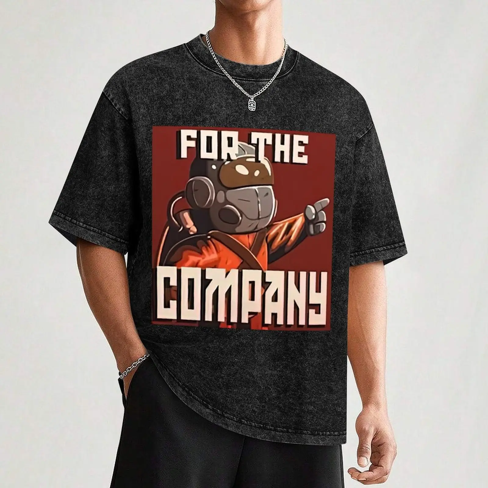 Фото Футболка Lethal Company с художественным принтом, модная, повседневная, с короткими рукавами №3