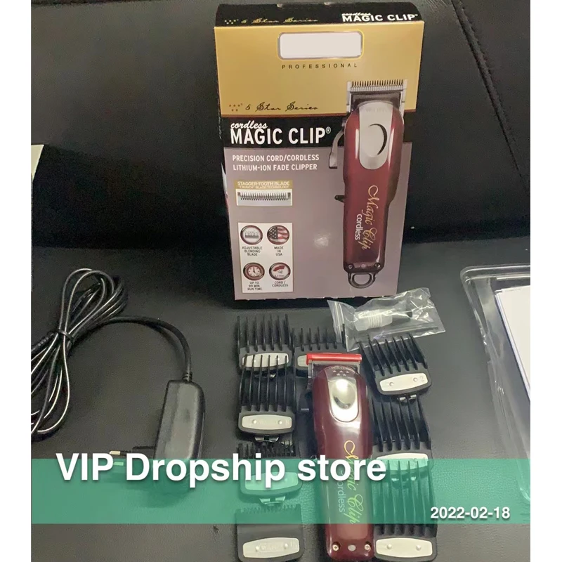 

High Quality Professional 5 Star Series Cordless Magic Clip 110V-240V Full Set barber shop household hair clipper