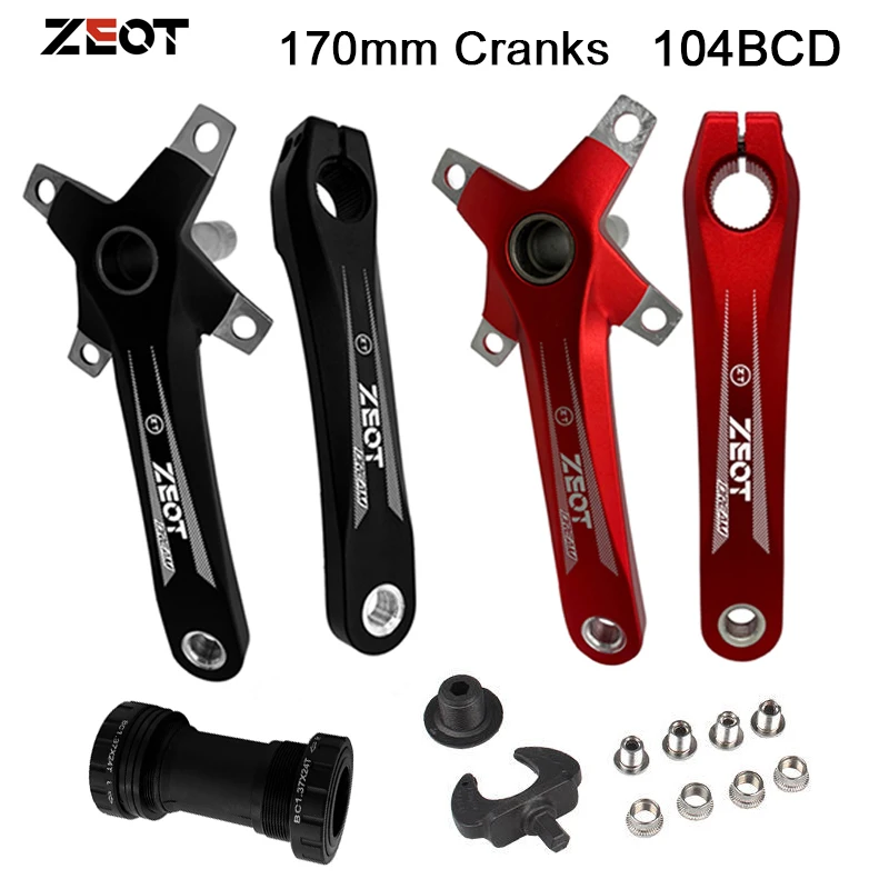 

ZEOT Bicycle Crank 104bcd Mtb Bike Crankset 170mm Crank 32/34/36/38/40/42t Sprocket Narrow Chainring Bike Crankset