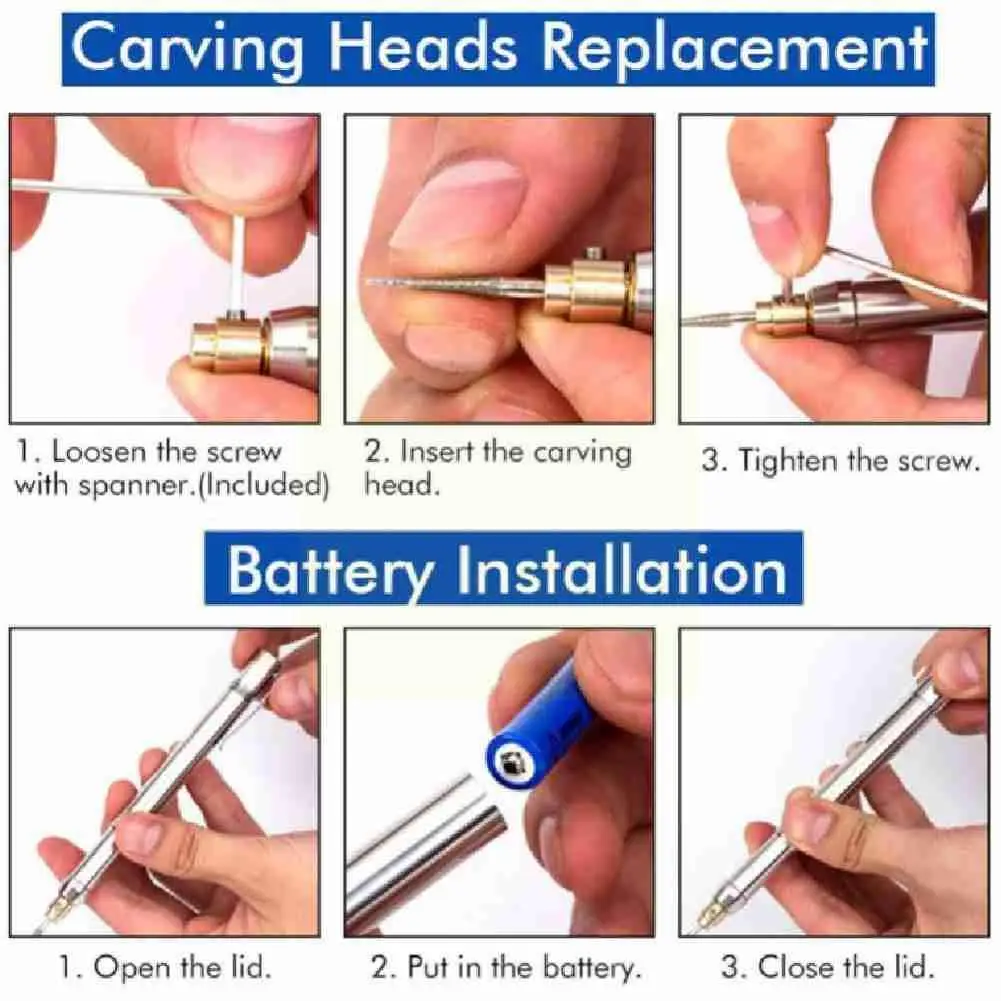 

Mini Cordless Electric Engraving Pen, 60w 33000rpm Diy Manual Sander, Grinder, Polishing Tools Engraving Polisher, Q9k9