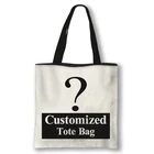 Индивидуальная женская сумка-тоут, льняная Холщовая Сумка с принтом логотипа на заказ, сумки для покупок сделай сам