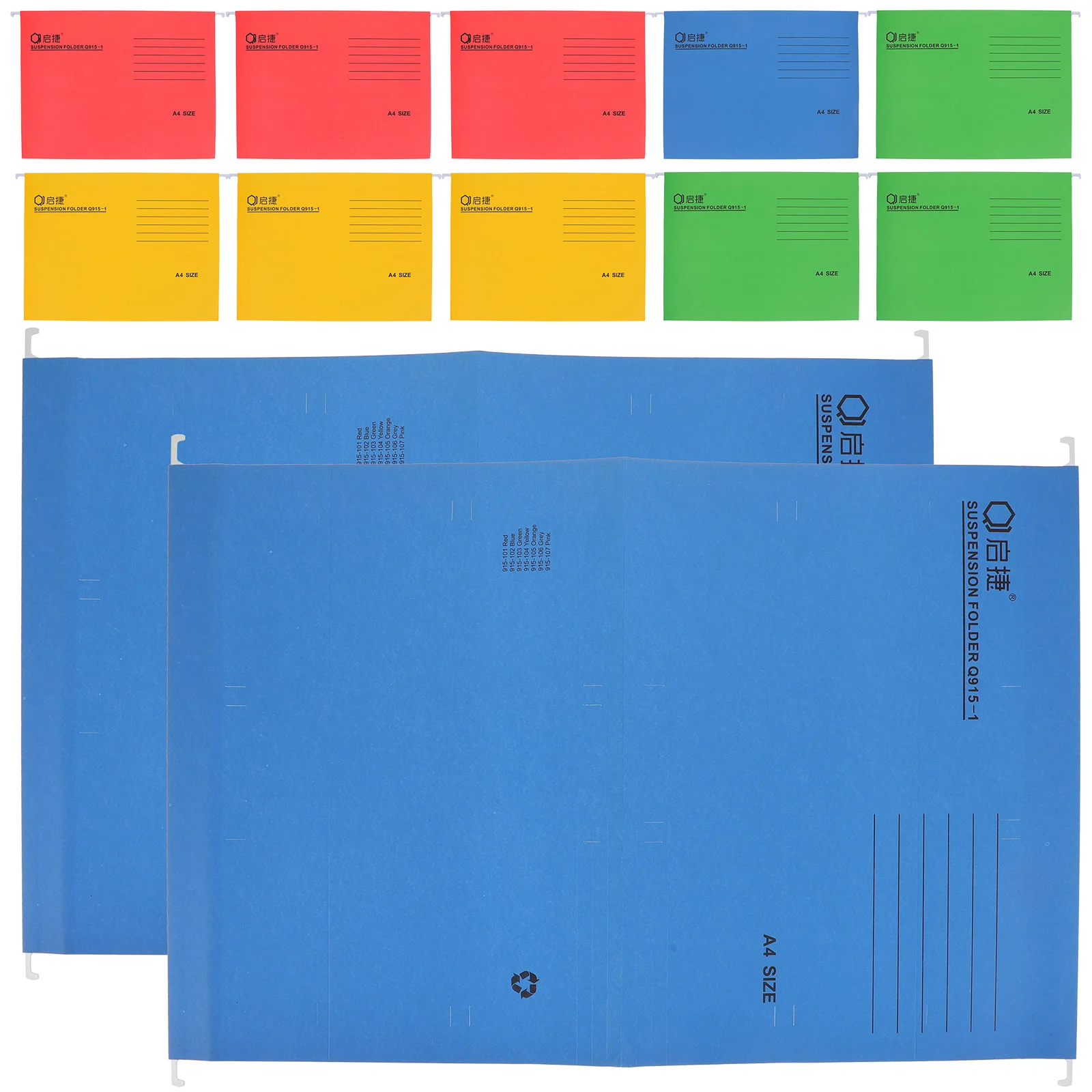 

12 Pcs Hook The A4 Folder Office Bills Organizer Metal File Holder Folders Color Filing Hanging Thickened Cabinet Suspension