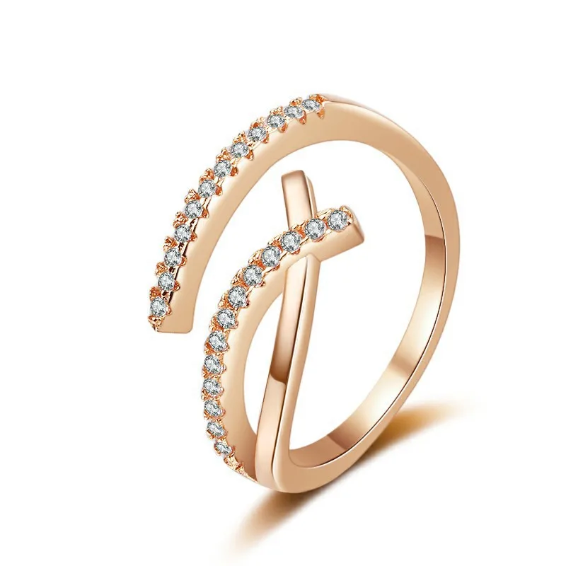 

Simple Cross Ring For Women Female Cute Finger Rings Romantic Birthday Gift For Girlfriend Fashion Cubic Zirconia Jewelry