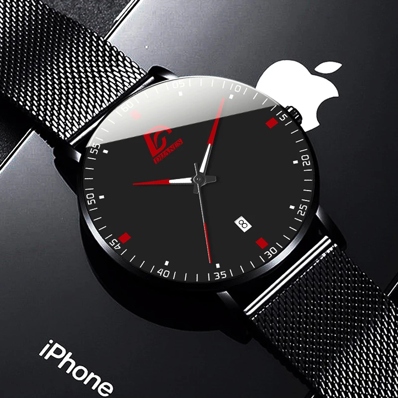 

Мужские наручные часы reloj homнержавеющаяся сталь, кварцевые, с сетчатым ремешком