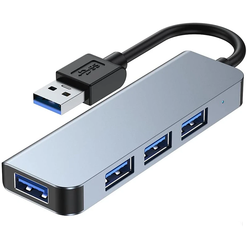 

NEW-USB 3,0 Hub, 4-портовый USB-концентратор для передачи данных, Ультратонкий USB-разветвитель для ноутбуков, USB-накопителей, мобильного жесткого дис...