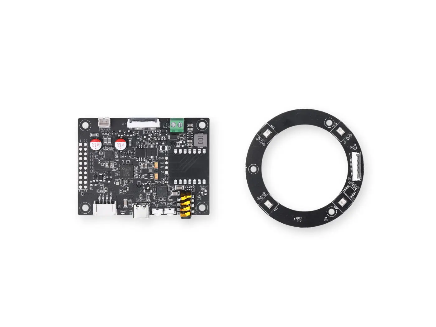 Фото reSpeaker Flex XVF3800 Круговой линейный микрофонный массив с 4 микрофонами и ИИ, 360° °   Захват голоса на больших расстояниях, USB/I2S для робототехники и воплощенного ИИ №5
