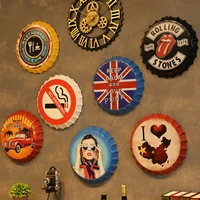home decoration industrial style wall hanging restaurant bar vintage american creative beer bottle cap pendant fashion