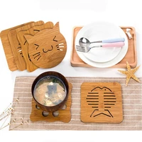 cute anti scald non slip dining tables home decoration fiber wood board coasters placemats