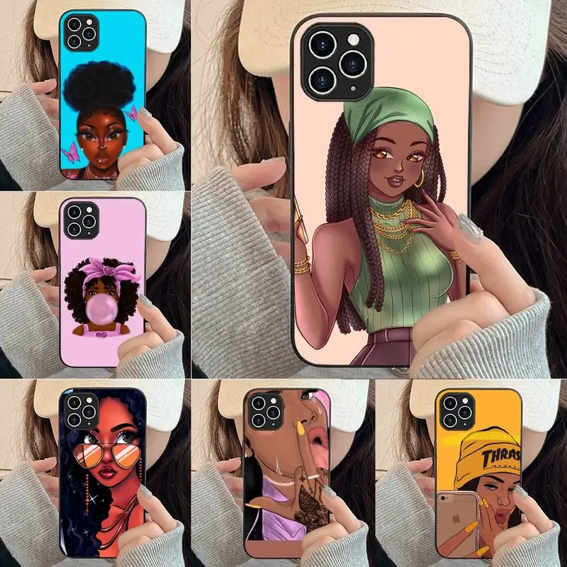 

Black Girl Magic Melanin Poppin Queen Phone Case For Iphone 7 8 Plus X Xr Xs 11 12 13 Se2020 Mini Mobile Iphones 14 Pro Max Case