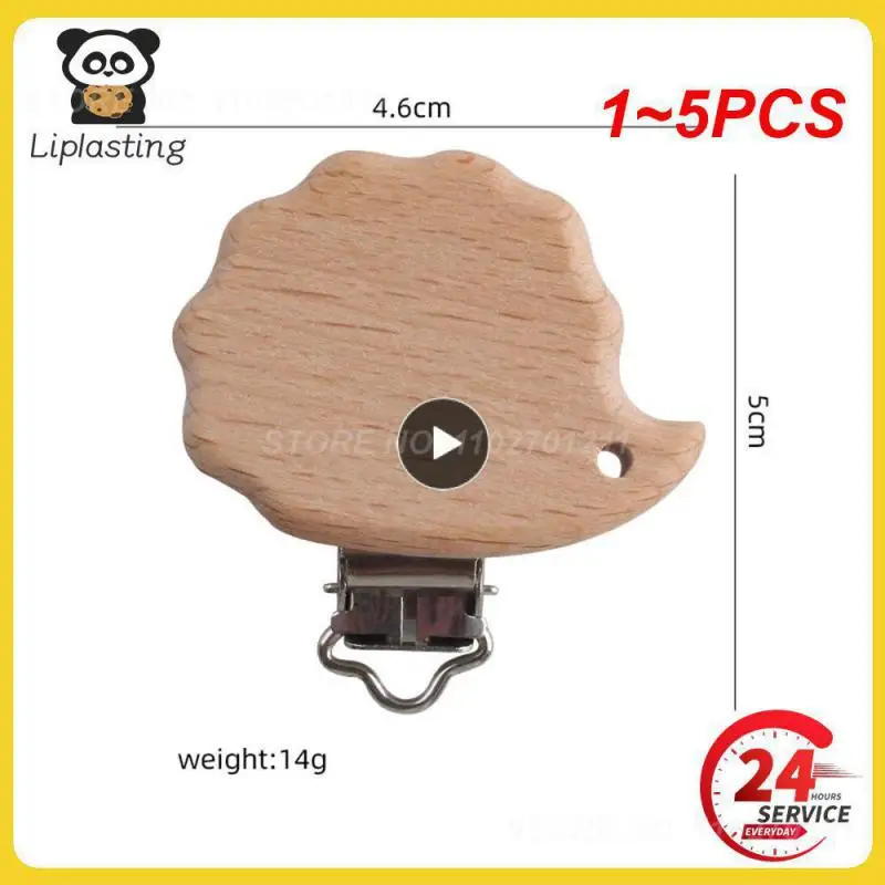 

1~5PCS Speenkoord Clip Teething Pacifier Clip Cartoon Beech Wood Dummy Clip Safety Pacifier Holder Accessories Attache Tetine