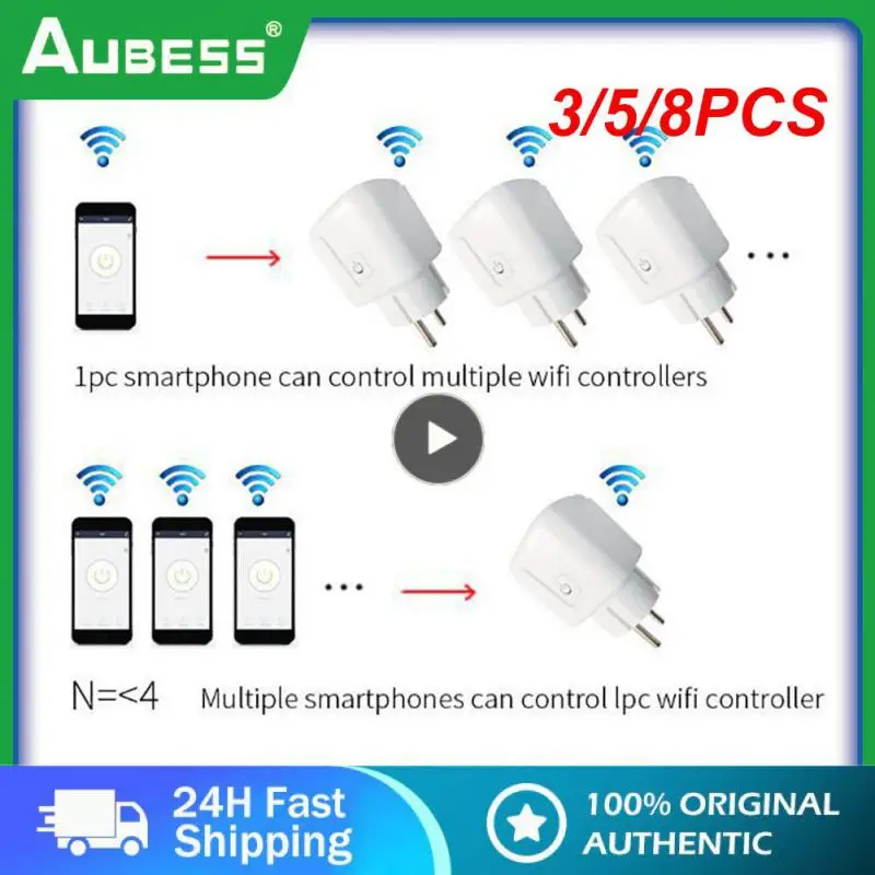 

3/5/8PCS Cozylife Fire Retardant Pc Eu Power Plug Timer Remote Socket 16a Wifi Socket Supported By Alexa And Google Assistant