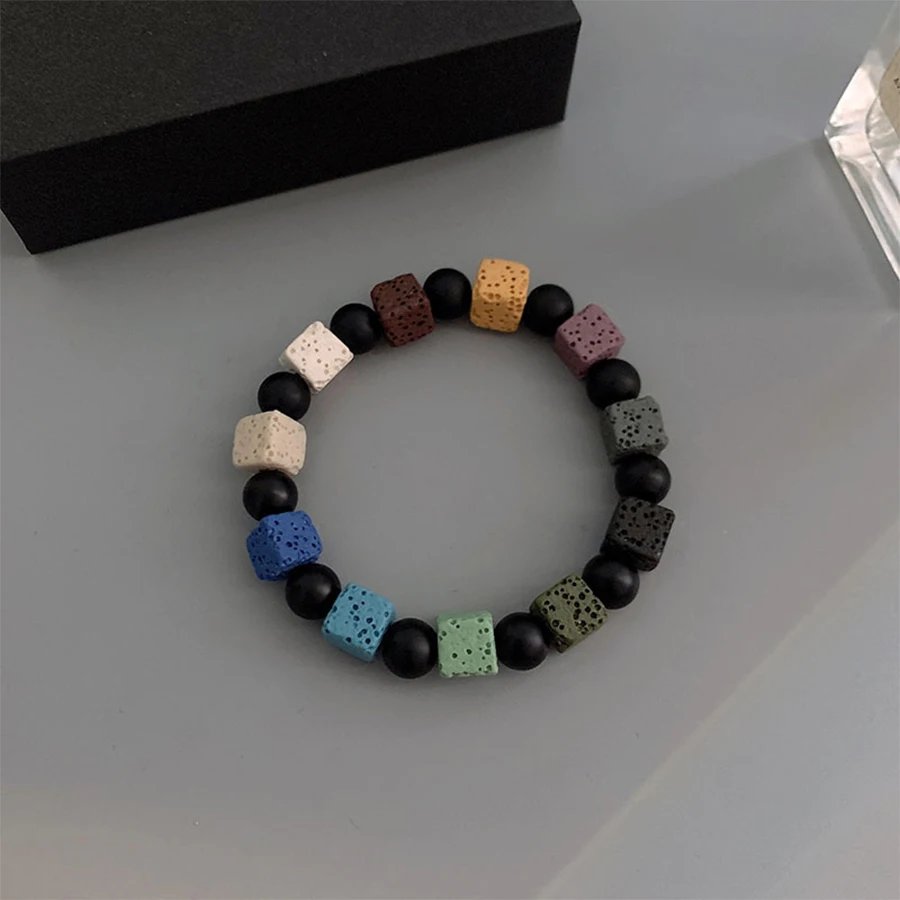 Новый модный Индивидуальный Черный Браслет с восьми косточками и бусинами для