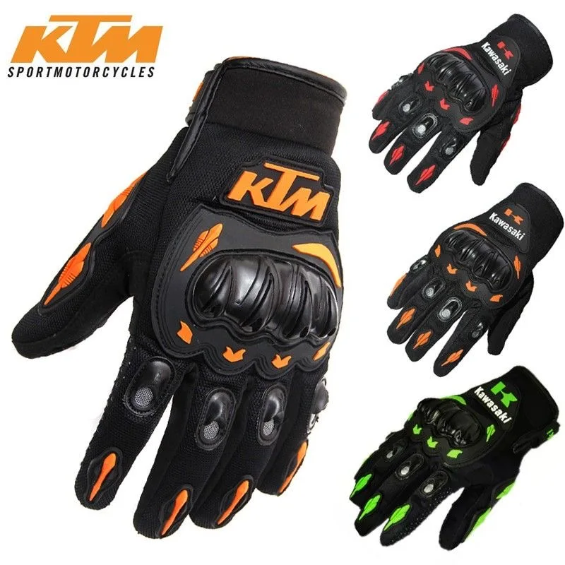 

New Kawasakis Summer Breathable Motorcycle Full Finger Gloves Off-Road Racing Motorcycle Riding Gloves Anti-fall Gloves