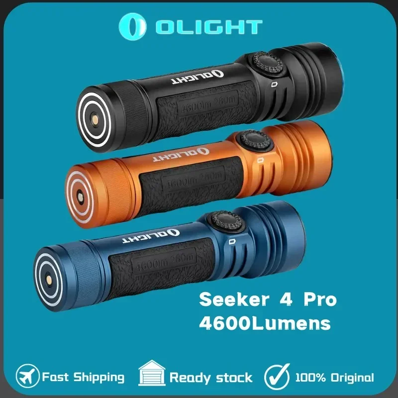 Olight Seeker 4 Pro Torcia LED Verde OD – 4600 Lumen, Ricaricabile, Impermeabile IPX8