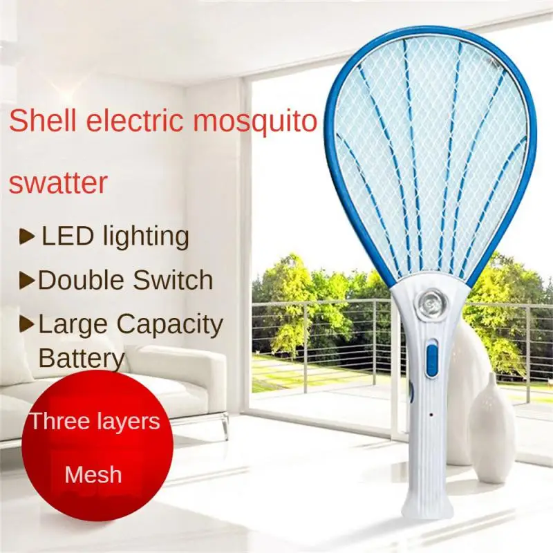 

Garden Supplies Shock Fly Swatter Anti-electric Anti-electric Shock Electric Mosquito Swatter Abs Three-layer Large Mesh Instant