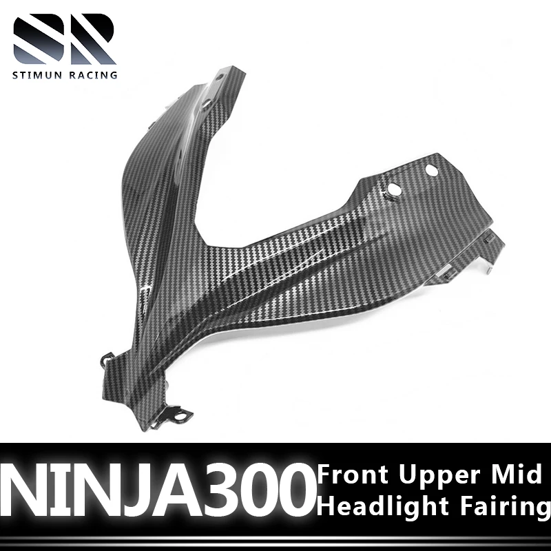 

For KAWASAKI NINJA 300 201-2017 Front Upper Mid Headlight Fairing Hydro Dipped Carbon Fiber Finish