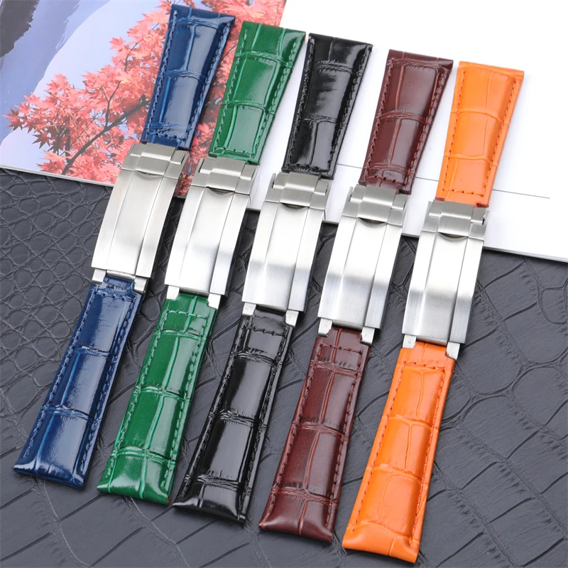 Ремешок для часов 20 мм подходит Rolex ремешок SUBMARINER яхты-Master DAYTONA GMT под крокодиловую