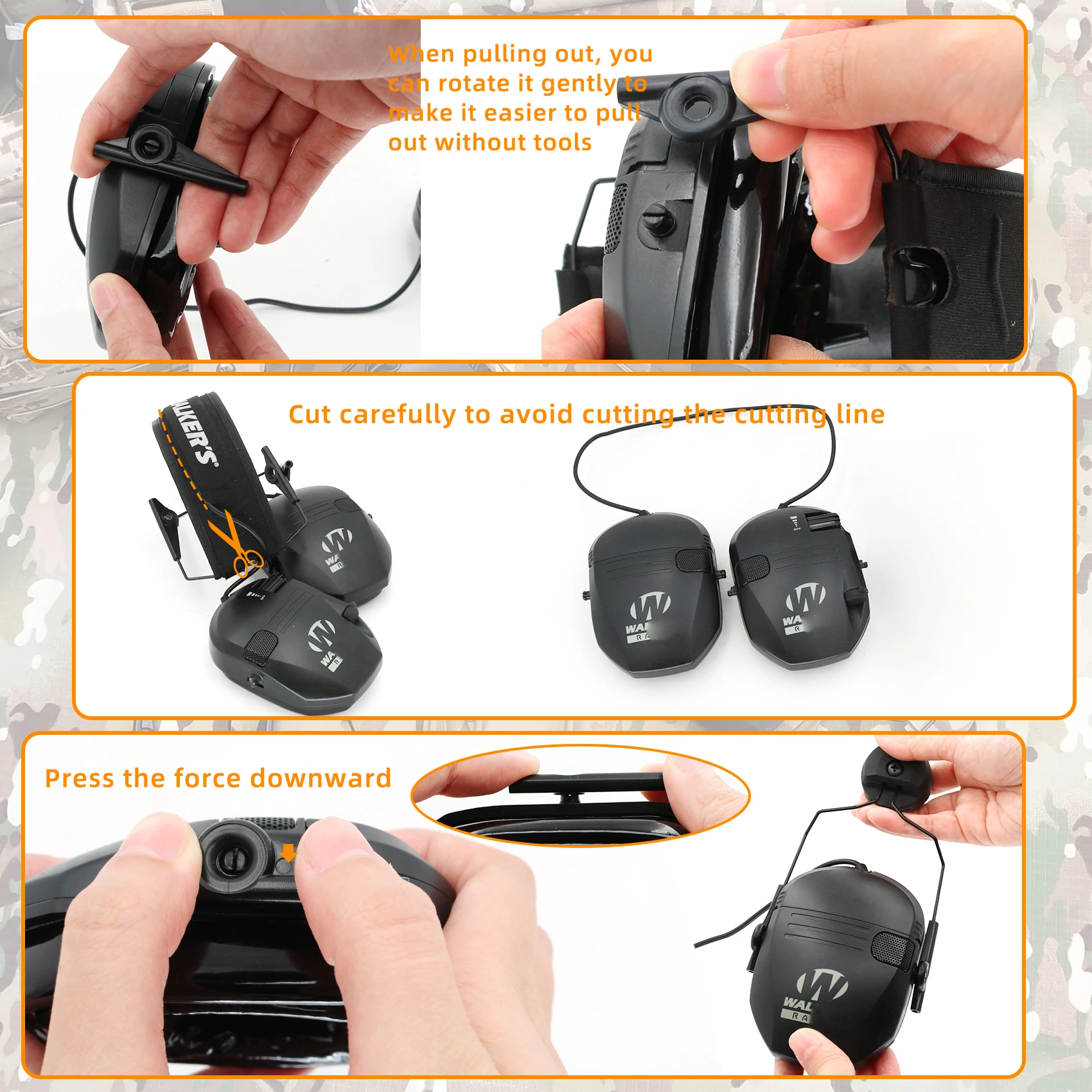 Hearangel ARC Rail Adapters Tactical Headset Accessories for Walkers Electronic Earmuffs Hearing Protection Shooting Headphone