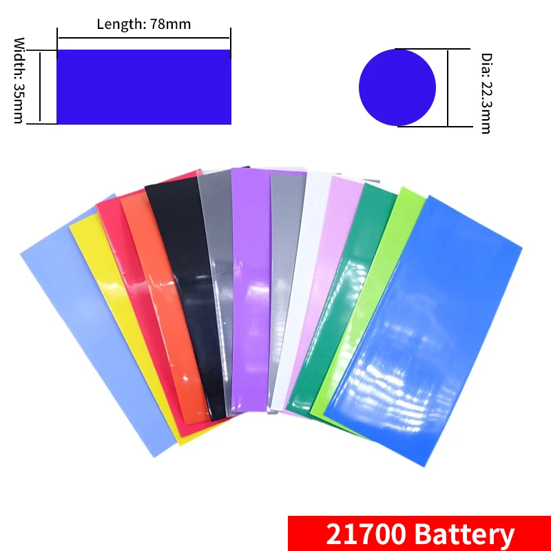 Фото 20/50/100 шт. термоусадочная трубка из ПВХ 18650/21700/26650/AA Lipo Battery Wrap Предварительно вырезанная изолированная пленка Крышка Lipo Battery Sleeve Case №4