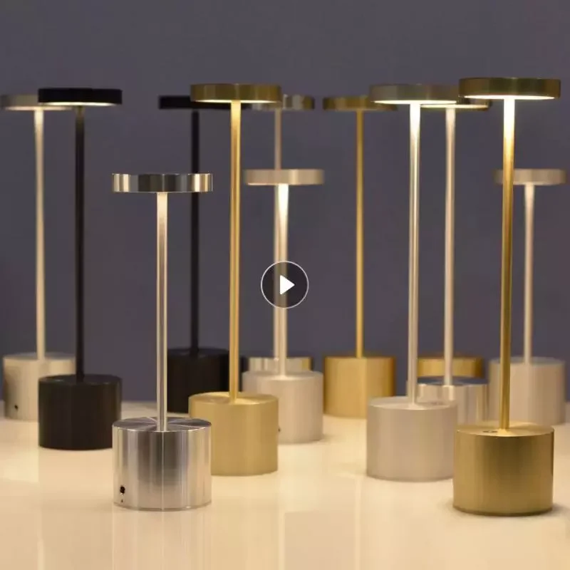 

Modern Metal Led Restaurant Cordless Table Lamp Portable Metal Desk Lamp Rechargeable For Hotel Ktv Bar Dinning Room Decoration