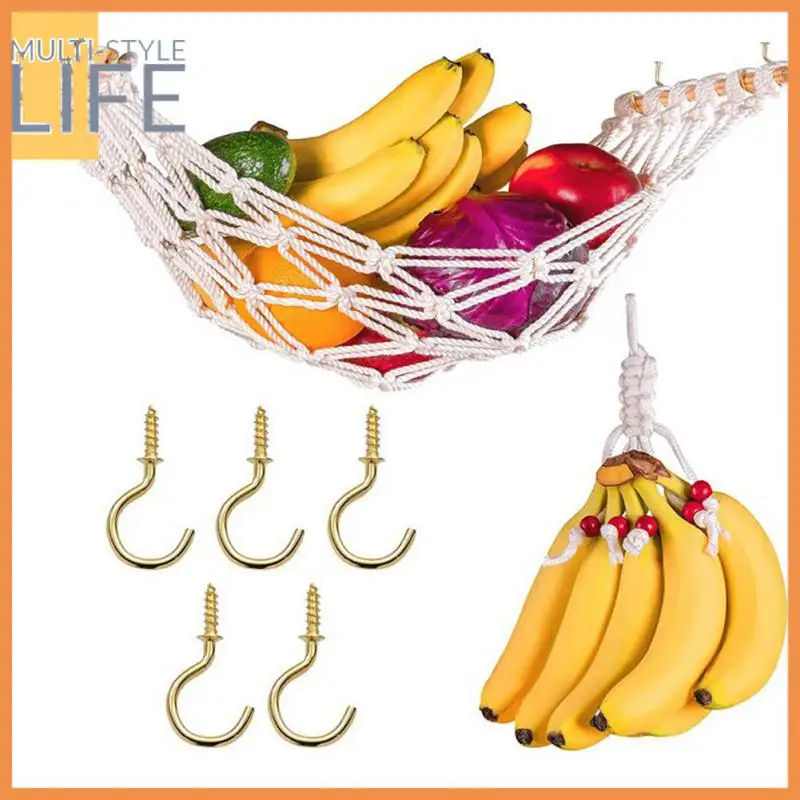 

Home Decoration Diy Fruit Basket Woven Vegetable Basket Hand-made Vegetable Hanging Net Home Storage Cotton Rope Bohemian Lace