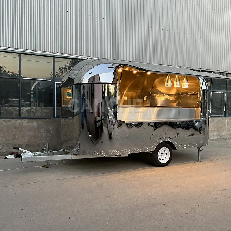

common use fast food trailer with AL-KO torsion axle mobile EU standard food cart French catering truck with VIN