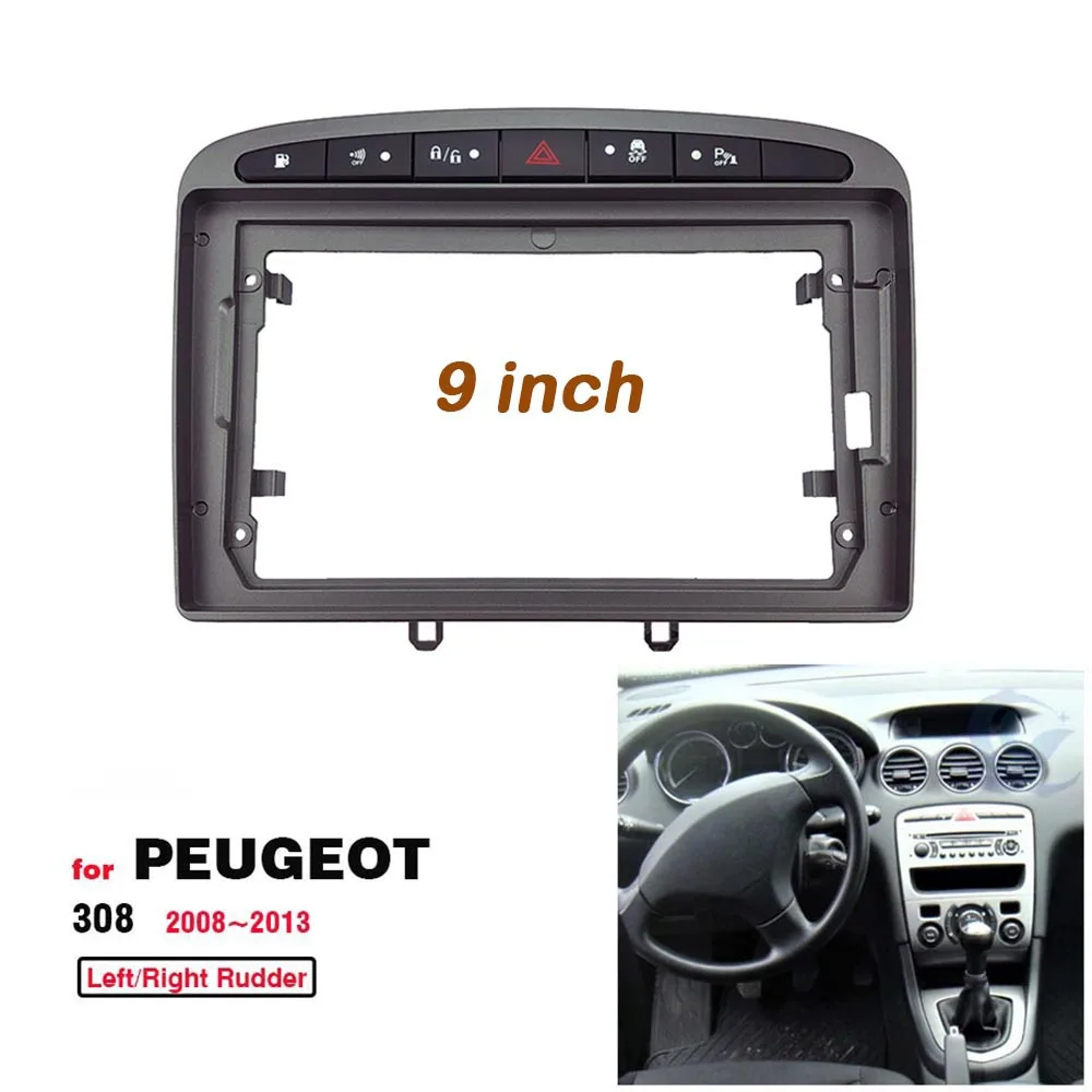 

Автомобильный радиоприемник 2 Din, 9 дюймов, установка DVD GPS Mp5, пластиковая панель Fascia ДЛЯ Peugeot 308 2008-2013, комплекты креплений для приборной панели